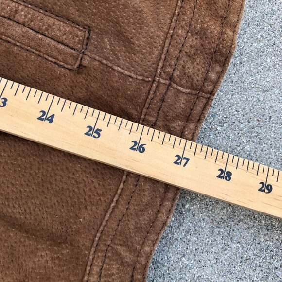 VTG KNIGHTSBRIDGE OUTERWEAR Leather Suede Jacket XL Men's Bomber Brown Full Zip - Picture 2 of 15